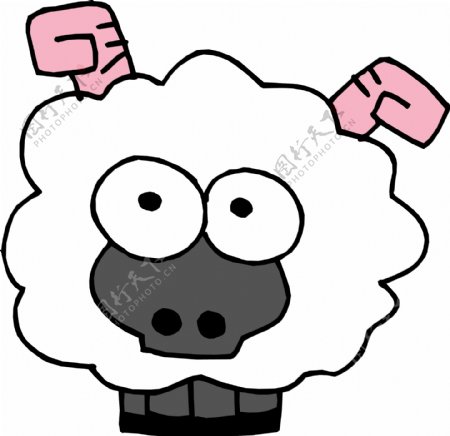 印花矢量图动物羊可爱卡通白色免费素材