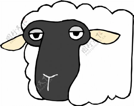 印花矢量图卡通动物羊母羊白色免费素材