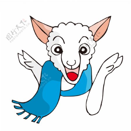 印花矢量图男童卡通动物动物羊免费素材