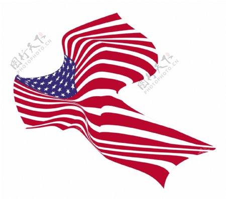 波浪形的美国国旗的设计