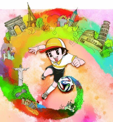 世界杯强国汇总插画