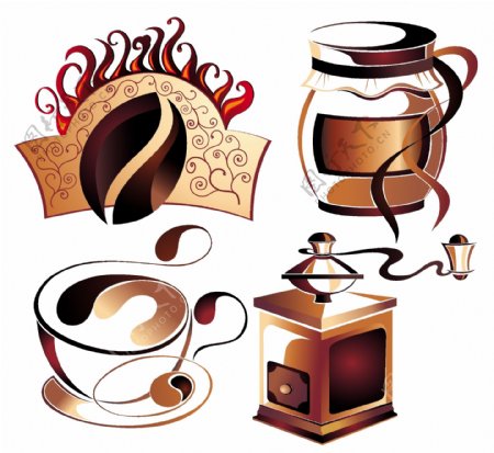 矢量咖啡元素主题图片设计