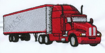 绣花卡车红色黑色灰色免费素材