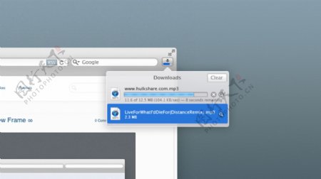 SafariV5.1狮子OSX的下载管理器PSD
