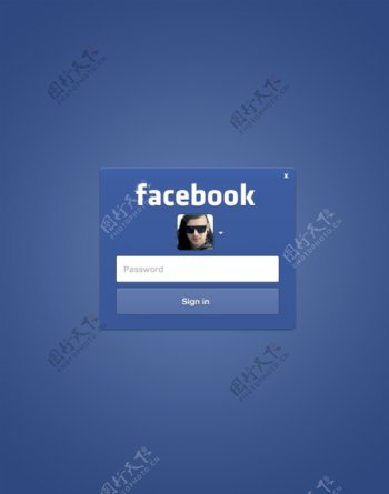 多才多艺的facebook登录界面PSD