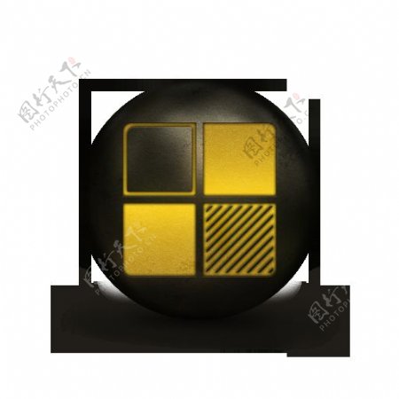 108黑色黄金球的社交媒体图标包