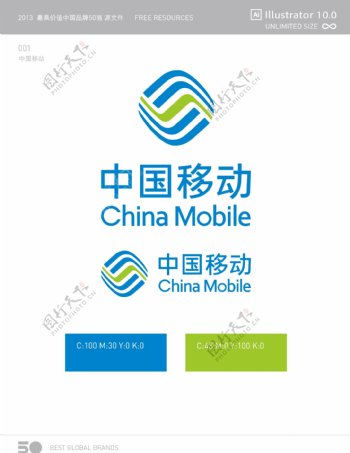 中国移动logo标志矢量图AI