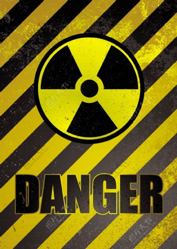 核危险警告标志矢量素材01