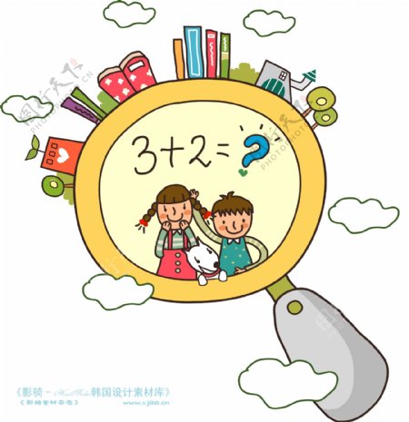 儿童学校小孩卡通游玩韩国花纹时尚花纹底纹矢量素材矢量图片HanMaker韩国设计素材库