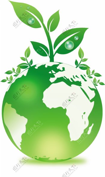 绿色植物地球矢量