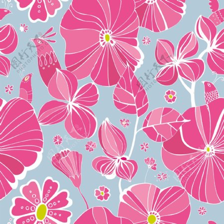 粉色花朵花纹背景素材