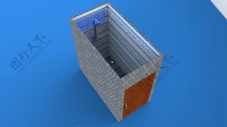 宿舍盥洗室的三维模型