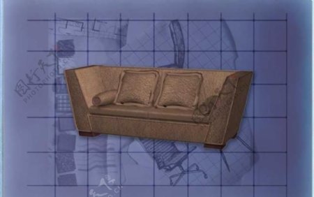 酒店风格家具沙发0133D模型