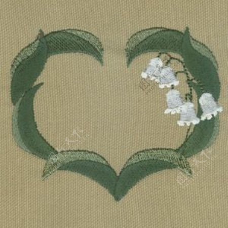 绣花花纹藤条色彩绿色免费素材