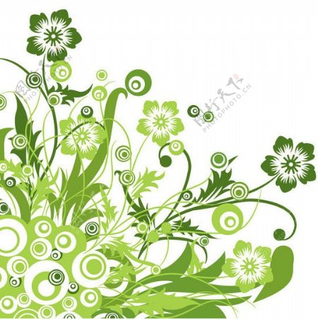 位图优雅植物花绿色花纹免费素材