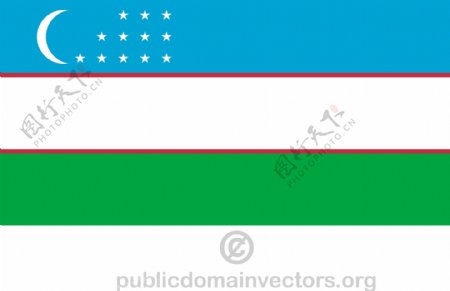 矢量乌兹别克斯坦国旗