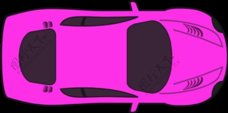 粉红色的赛车俯视图