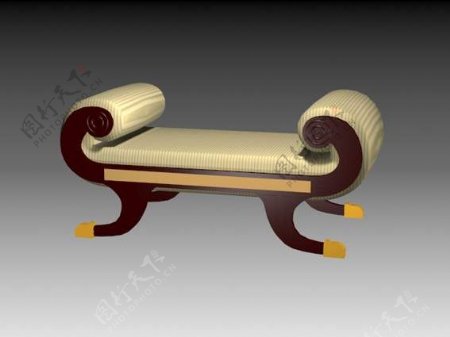 欧式凳子3d模型家具效果图4