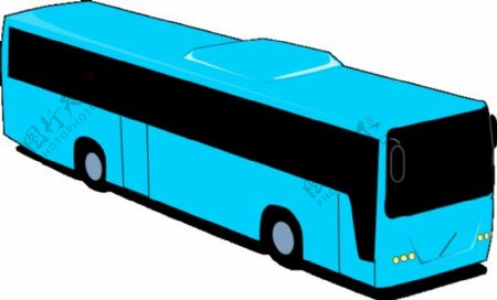 蓝色旅游巴士剪贴画