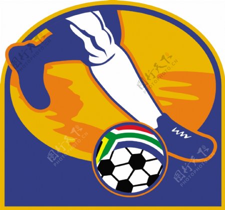 足球运动员球国旗南非