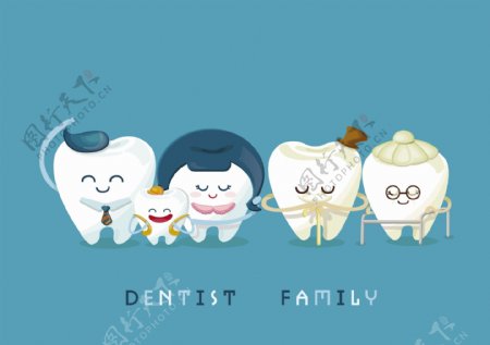 可爱的动漫牙齿家庭图片