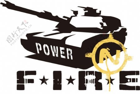 印花矢量图徽章标记交通坦克军事免费素材