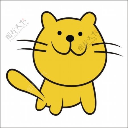 印花矢量图卡通动物猫色彩橙色可爱卡通免费素材
