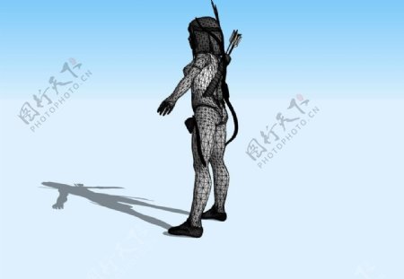 女弓箭手3D模型