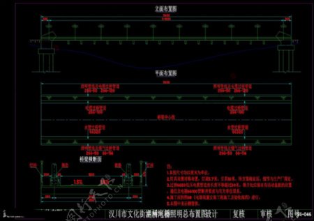 主桥电器照明总布置图CAD图纸