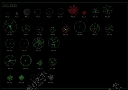 绿植平面图cad图纸
