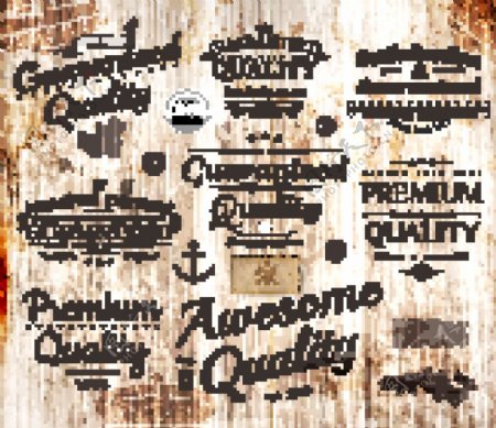 怀旧的木材纹理标签设计矢量素材