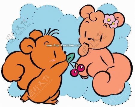 位图松鼠水果可爱卡通免费素材