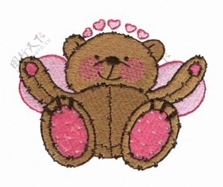 绣花童装可爱动物小熊免费素材