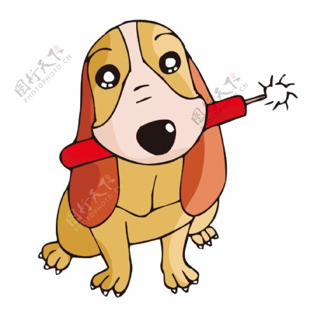 印花矢量图童装可爱卡通卡通动物狗免费素材