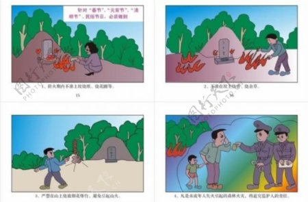 画册中小学生森林防火宣传手册彩页图片