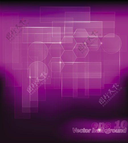 淡淡的紫色的抽象几何矢量背景