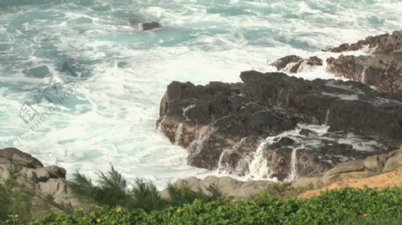 巨浪的夏威夷景观3股票的录像视频免费下载