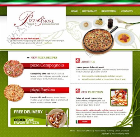 西餐PIZZA网站psd模板