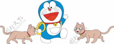 印花矢量图可爱卡通蓝色哆啦A梦Doraemon免费素材