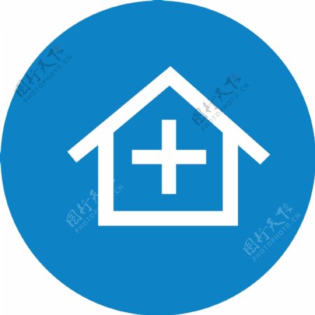 蓝色房子图标