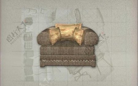 酒店风格家具沙发0353D模型