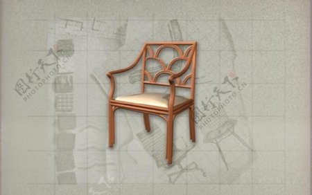 酒店风格家具椅子A0273D模型
