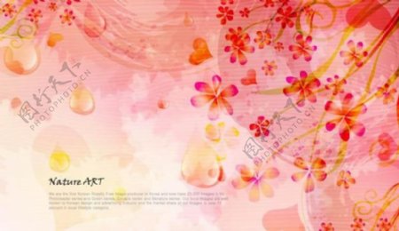 浪漫的花卉图案背景矢量设计材料5浪漫花的颜色