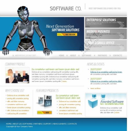 软件科技公司网页psd模板