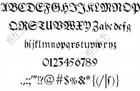 布瑞特科夫哥特字体的字体
