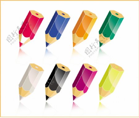 彩色铅笔矢量素材2