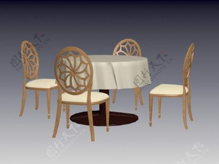 欧式桌椅3d模型家具图片素材3