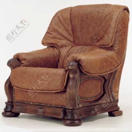 现代的棕色的单人沙发
