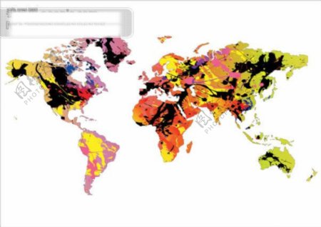 五彩缤纷的世界地图矢量素材