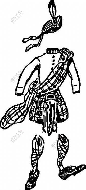 苏格兰人的衣服夹子艺术
